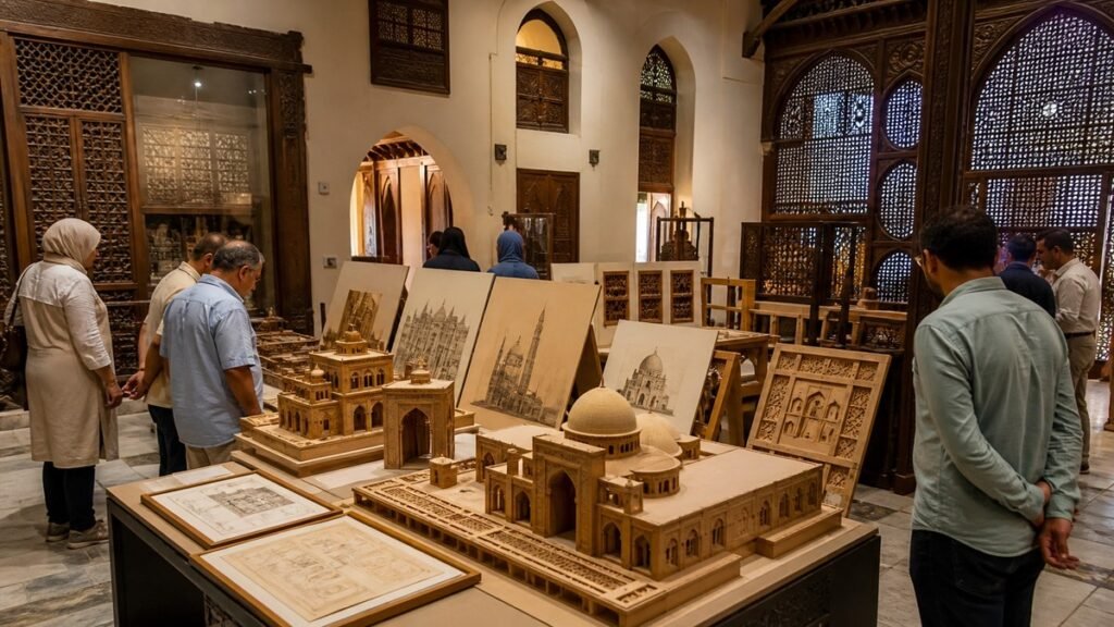 معرض للعمارة والحرف التراثية داخل بيت تاريخي في القاهرة