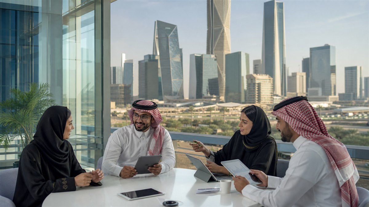 فريق أعمال سعودي يناقش مؤشرات اقتصادية أمام أفق الرياض