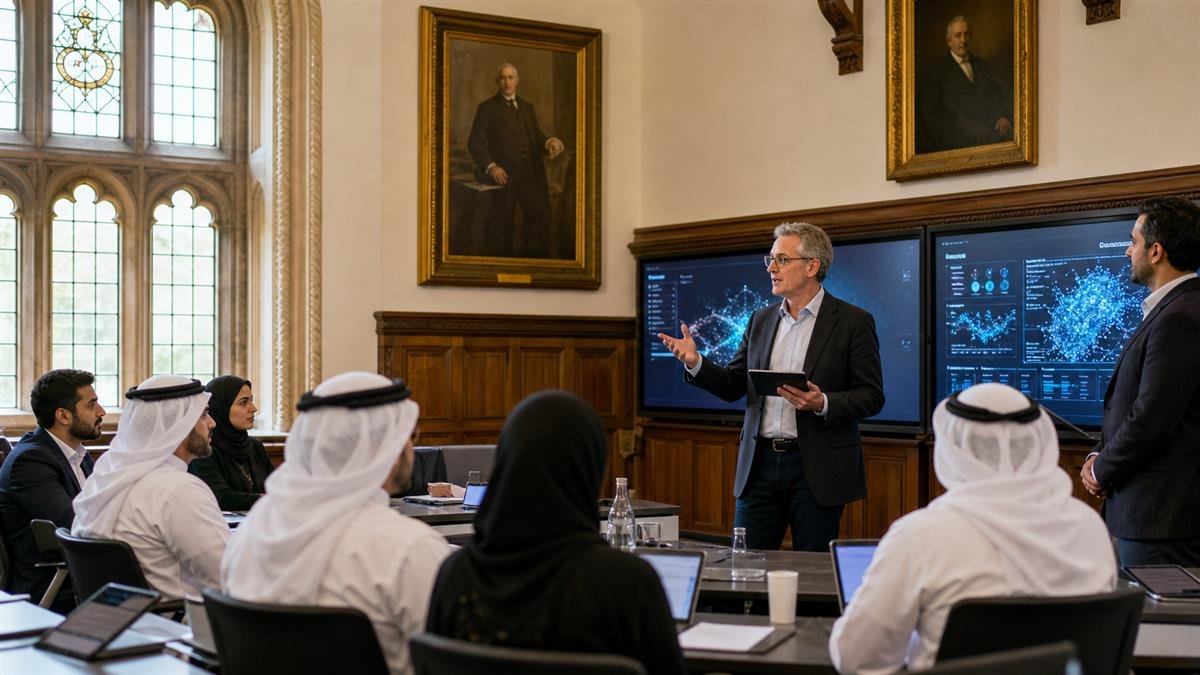 قيادات إماراتية في جلسة تدريب عن الذكاء الاصطناعي بجامعة بريطانية