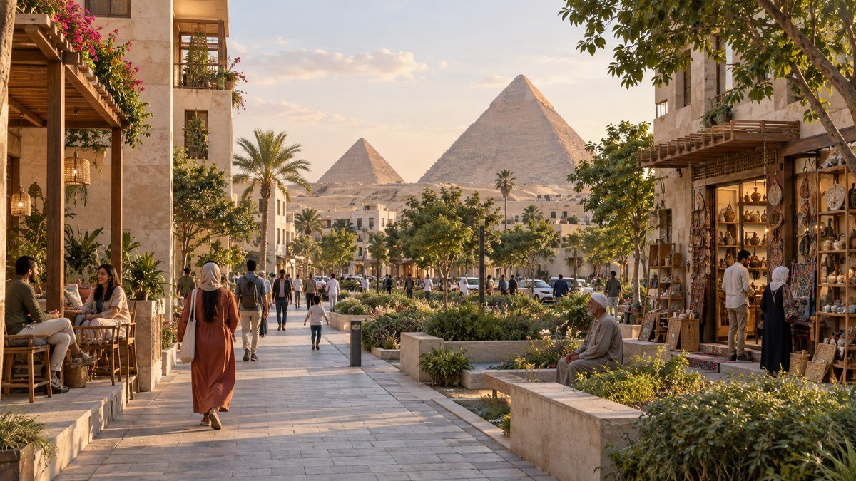 تصور لتطوير نزلة السمان بممرات خضراء وبيوت ضيافة قرب الأهرامات