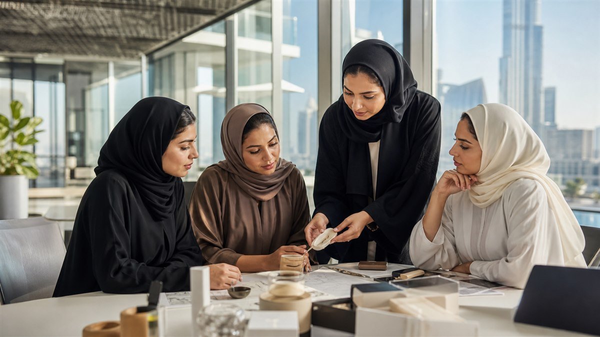 رائدات أعمال إماراتيات يناقشن خطط مشروعات داخل مركز أعمال بأبوظبي
