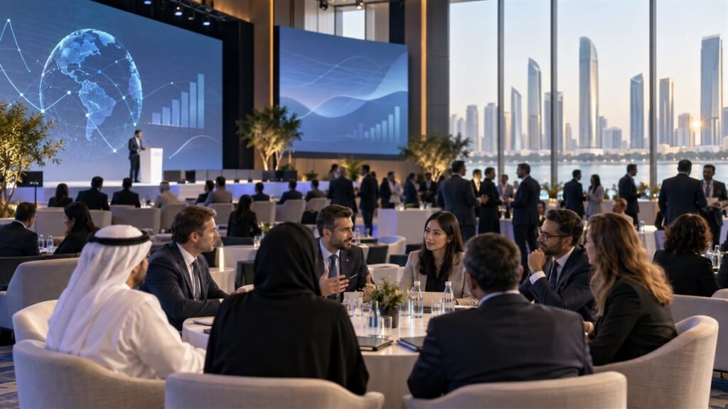مستثمرون ورواد أعمال في مؤتمر إنفستوبيا بريدج بأبوظبي