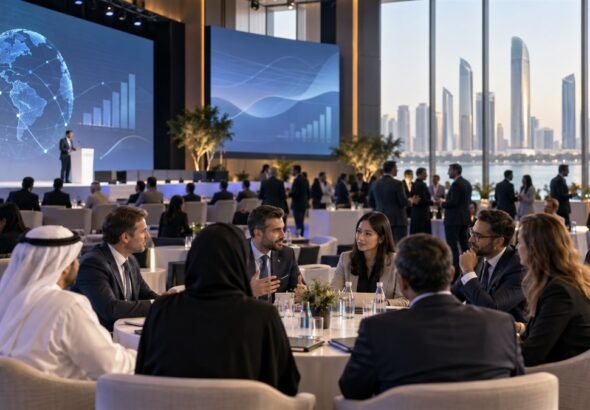 مستثمرون ورواد أعمال في مؤتمر إنفستوبيا بريدج بأبوظبي