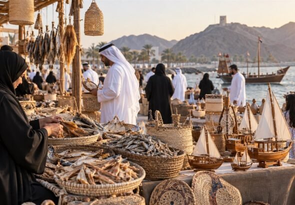 أسر منتجة تعرض مأكولات بحرية وحرفًا تقليدية في مهرجان كلباء