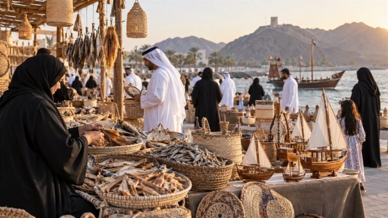 أسر منتجة تعرض مأكولات بحرية وحرفًا تقليدية في مهرجان كلباء