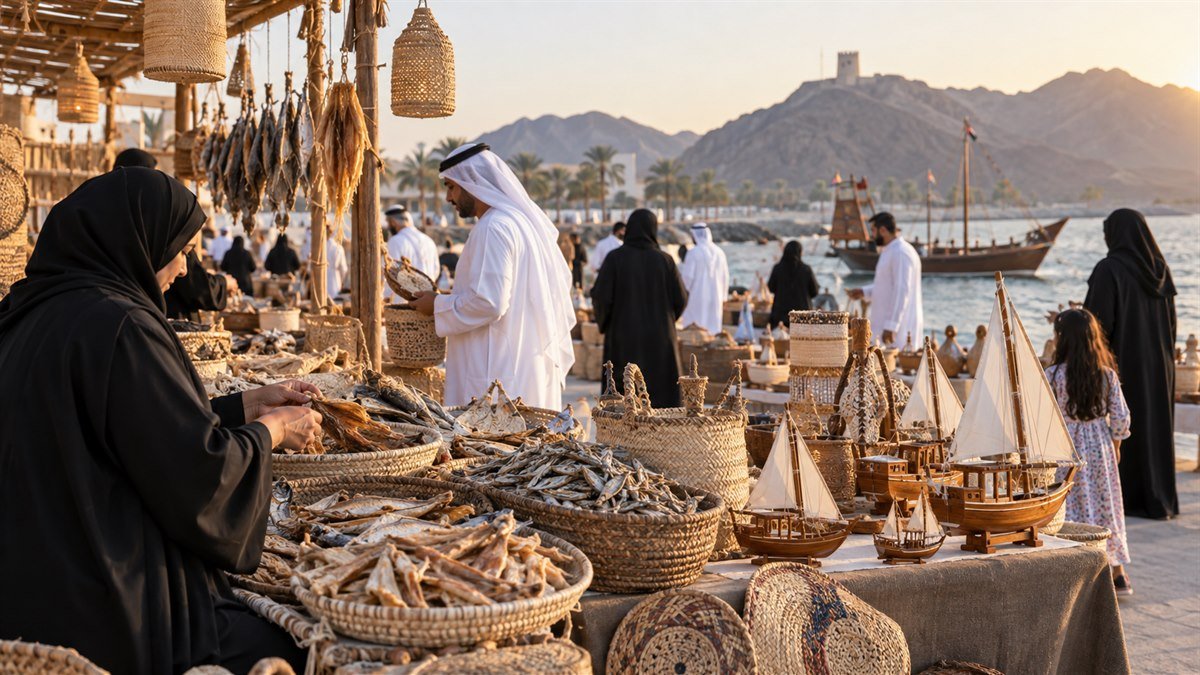أسر منتجة تعرض مأكولات بحرية وحرفًا تقليدية في مهرجان كلباء