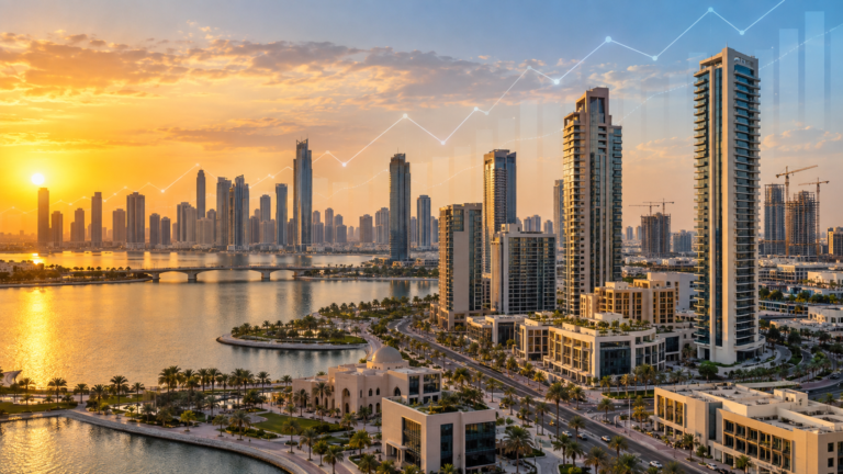 أبراج ومشروعات عقارية حديثة في الشارقة مع مؤشرات نمو السوق