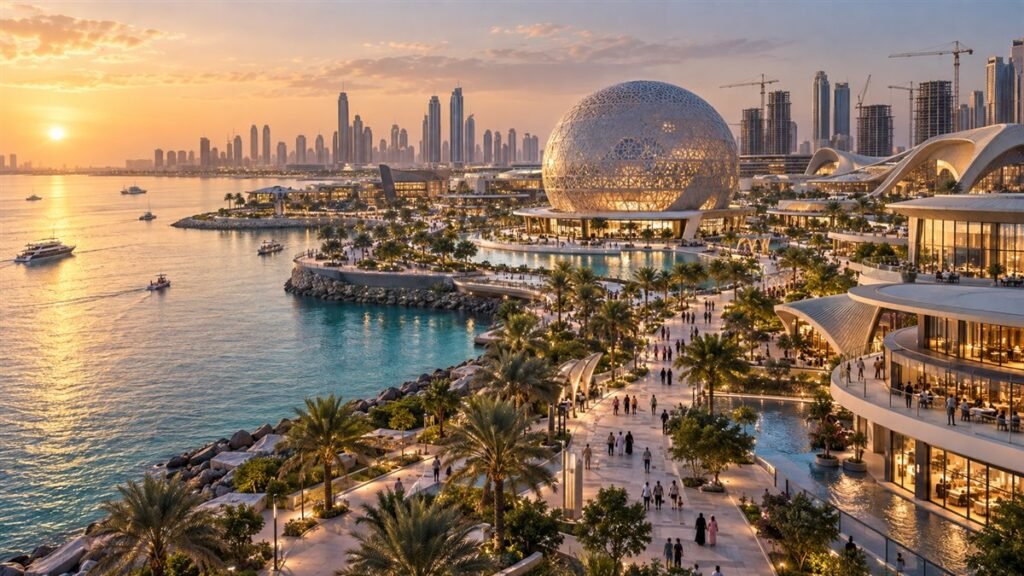 واجهة بحرية إماراتية حديثة تضم وجهة ترفيهية ومشروعات سياحية قيد التطوير